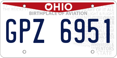 OH license plate GPZ6951
