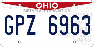 OH license plate GPZ6963