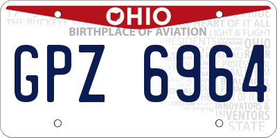 OH license plate GPZ6964