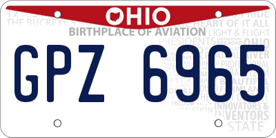 OH license plate GPZ6965