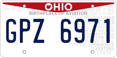 OH license plate GPZ6971