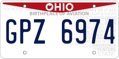 OH license plate GPZ6974