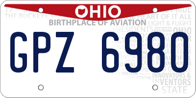 OH license plate GPZ6980