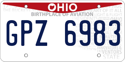 OH license plate GPZ6983