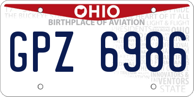 OH license plate GPZ6986
