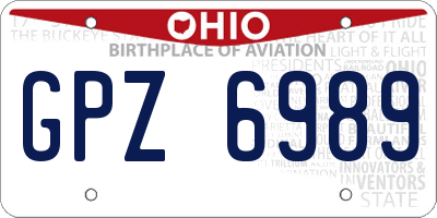 OH license plate GPZ6989