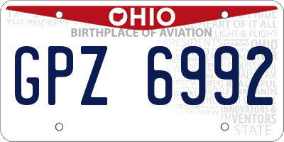 OH license plate GPZ6992