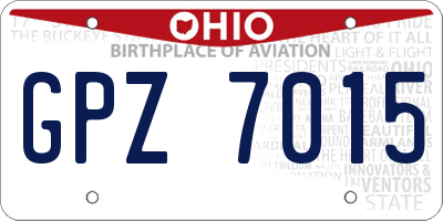 OH license plate GPZ7015
