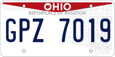 OH license plate GPZ7019
