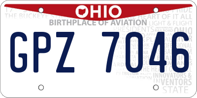 OH license plate GPZ7046
