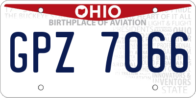 OH license plate GPZ7066