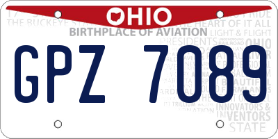 OH license plate GPZ7089