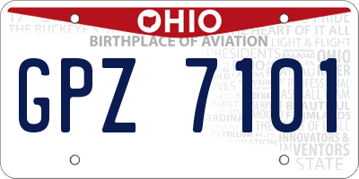OH license plate GPZ7101