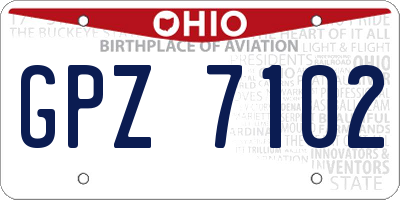 OH license plate GPZ7102