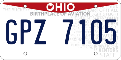 OH license plate GPZ7105