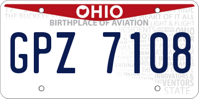 OH license plate GPZ7108