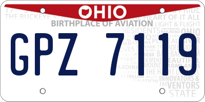 OH license plate GPZ7119