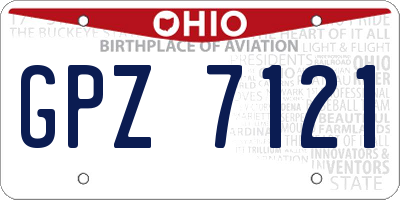 OH license plate GPZ7121