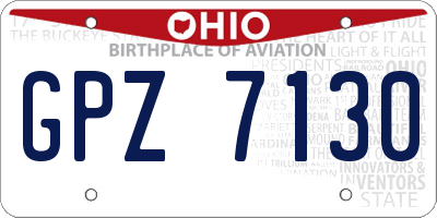 OH license plate GPZ7130