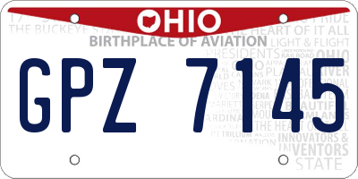 OH license plate GPZ7145