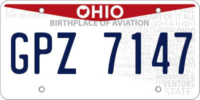 OH license plate GPZ7147