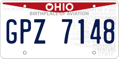 OH license plate GPZ7148