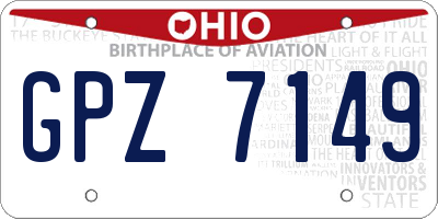 OH license plate GPZ7149