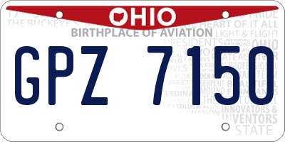 OH license plate GPZ7150