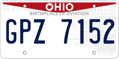 OH license plate GPZ7152