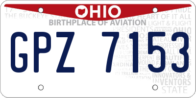 OH license plate GPZ7153