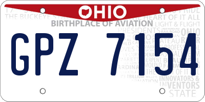 OH license plate GPZ7154