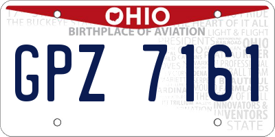 OH license plate GPZ7161