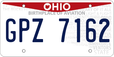 OH license plate GPZ7162