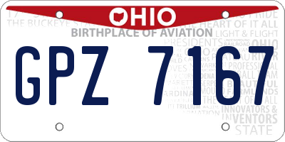 OH license plate GPZ7167