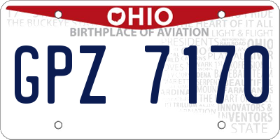 OH license plate GPZ7170