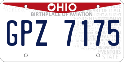 OH license plate GPZ7175