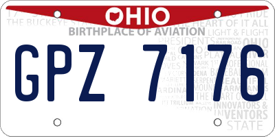 OH license plate GPZ7176