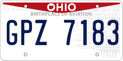 OH license plate GPZ7183