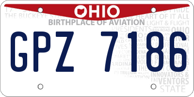 OH license plate GPZ7186