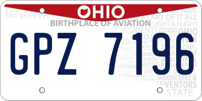 OH license plate GPZ7196