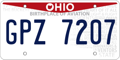 OH license plate GPZ7207