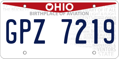OH license plate GPZ7219