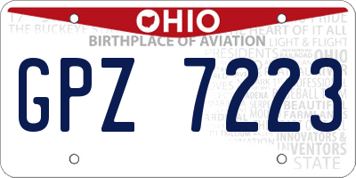 OH license plate GPZ7223