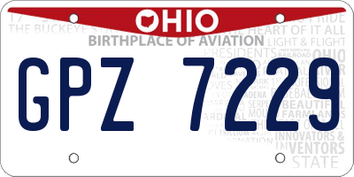 OH license plate GPZ7229