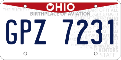 OH license plate GPZ7231