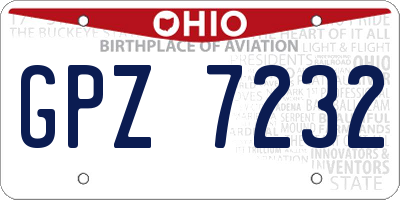 OH license plate GPZ7232