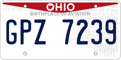 OH license plate GPZ7239
