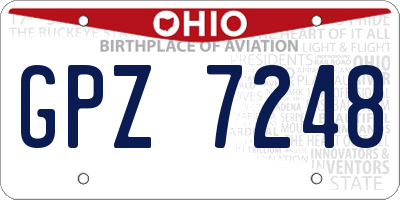 OH license plate GPZ7248