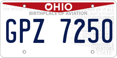 OH license plate GPZ7250