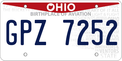OH license plate GPZ7252